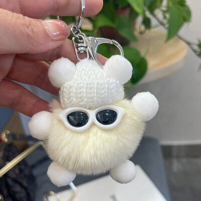 Mini Rabbit Fur Keychain Fluffy Key Chains