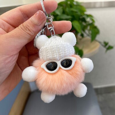 Mini Rabbit Fur Keychain Fluffy Key Chains