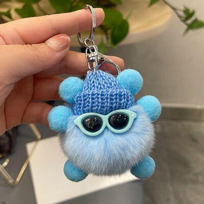 Mini Rabbit Fur Keychain Fluffy Key Chains