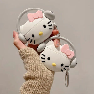 Sanrios Hello Kitty Earphone Case Cover Accessories Cute Silicone All Inclusive Anti-fall Shell for AirPods 1/2/3 Pro/2 PC Case