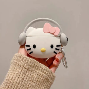 Sanrios Hello Kitty Earphone Case Cover Accessories Cute Silicone All Inclusive Anti-fall Shell for AirPods 1/2/3 Pro/2 PC Case