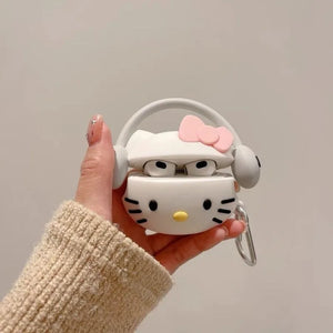 Sanrios Hello Kitty Earphone Case Cover Accessories Cute Silicone All Inclusive Anti-fall Shell for AirPods 1/2/3 Pro/2 PC Case