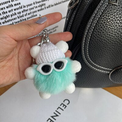 Mini Rabbit Fur Keychain Fluffy Key Chains