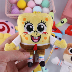 Kawaii Spongebobs Plush Backpack Keychain Toys  Bag Pendt Ornaments