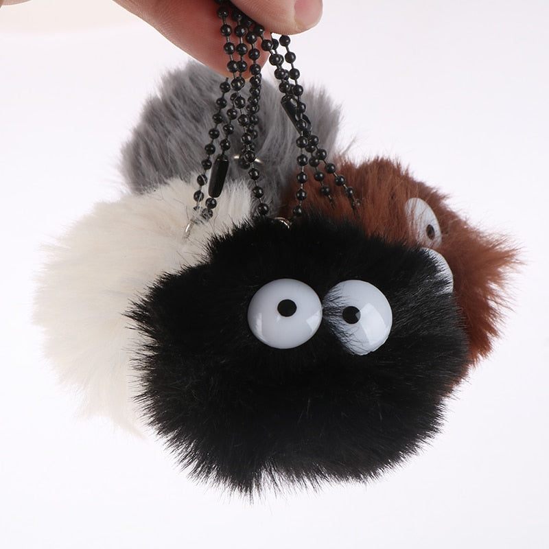 Plush Keychain Spirited Away Hayao Miyazaki Briquettes Elf Doll School Bag Cute Accessories