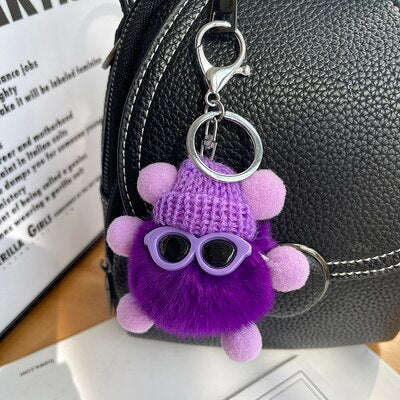 Mini Rabbit Fur Keychain Fluffy Key Chains