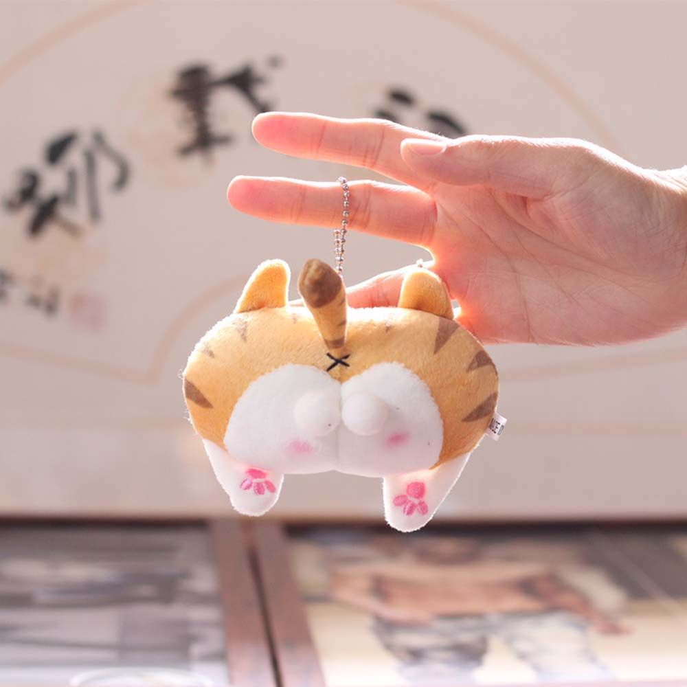 New Plush Cat Ass Keyring Cartoon Corgi Dog Ass Keychain