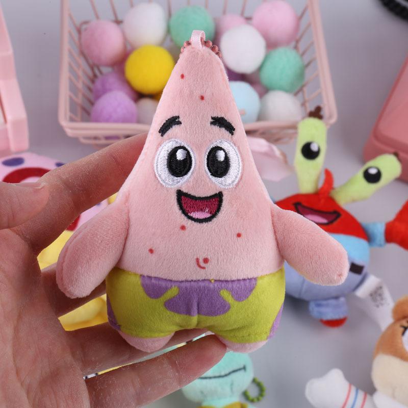 Kawaii Spongebobs Plush Backpack Keychain Toys  Bag Pendt Ornaments