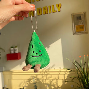 Creative Cute Funny Spoof Pine Tree Bag Pendant Dorky Christmas Tree Plush Doll Couple Keychain Charm Send Friends Gifts