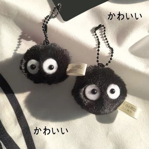 Plush Keychain Spirited Away Hayao Miyazaki Briquettes Elf Doll School Bag Cute Accessories