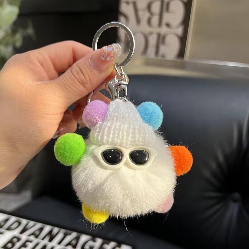 Mini Rabbit Fur Keychain Fluffy Key Chains