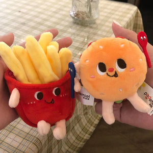 Cute  Food Pendant Kawaii Fries Hamburger Shoulder Bag Pendant Keychain Gift Toys