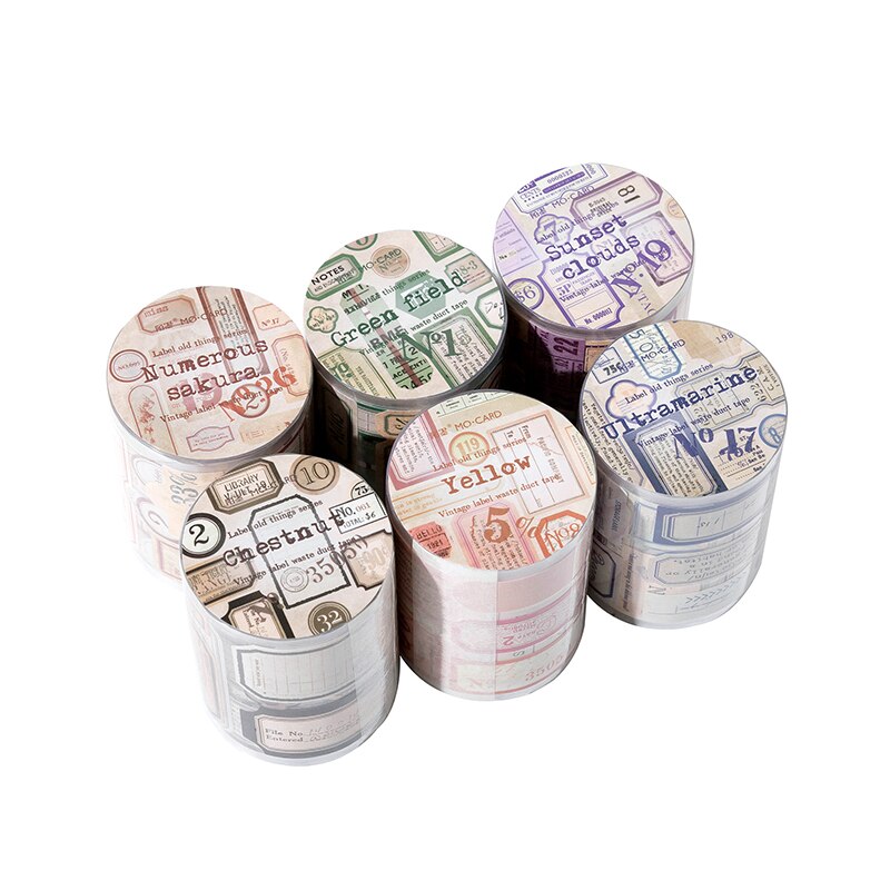 1 Roll 55mmx2m Labels seal Washi tape Decorative Retro label Masking tape Diy Diary Stationery Scrapbooking tape