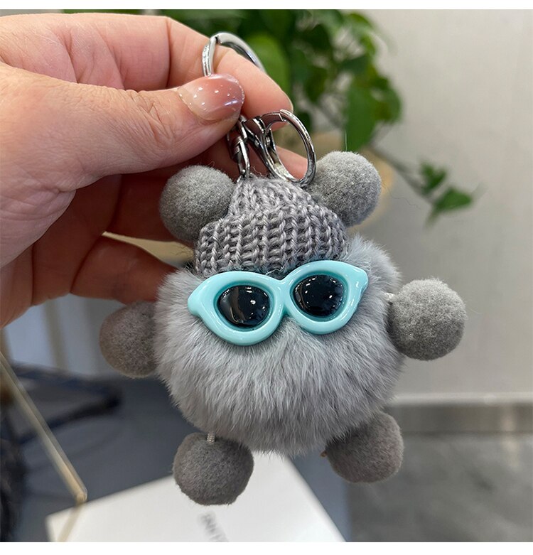 Mini Rabbit Fur Keychain Fluffy Key Chains