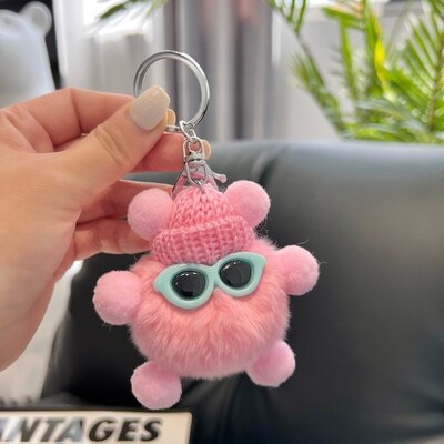 Mini Rabbit Fur Keychain Fluffy Key Chains