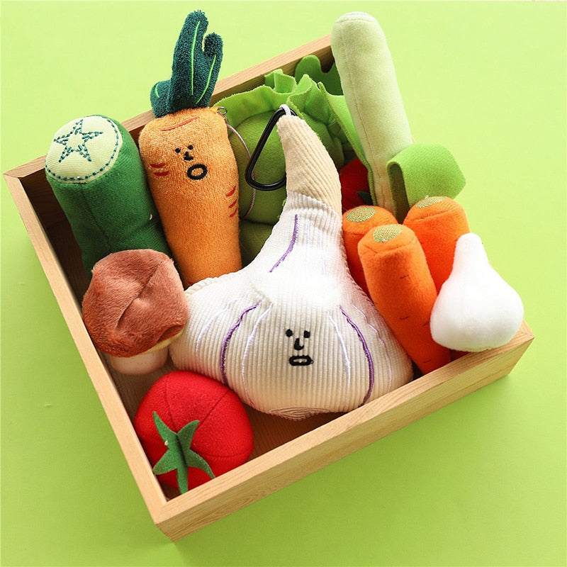 Farm Series Fat Scallion Garlic Apricot Abalone Mushroom Plush Doll Bag Pendant Keychain