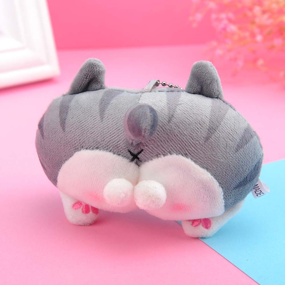 New Plush Cat Ass Keyring Cartoon Corgi Dog Ass Keychain